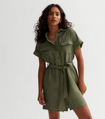 Green utility shirt outlet dress