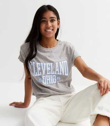 Girls Grey Cleveland Ohio Logo T-Shirt