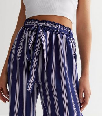 Sunshine Soul Navy Stripe Wide Leg Trousers | New Look