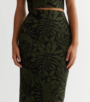 Green leaf maxi skirt sale