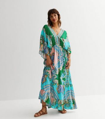 Blue Vanilla Green Abstract Maxi Dress | New Look