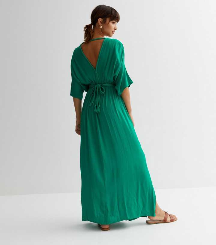 knee length dresses for ladies Neutral Batwing Asymmetric Knit Maxi Dress – Mint Velvet