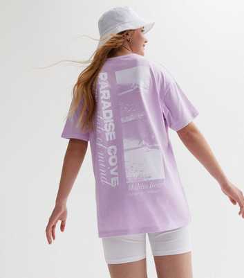 Girls Lilac Paradise Cove Oversized Logo T-Shirt