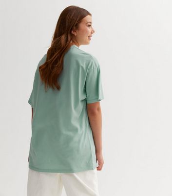 Girls Light Green Miami Beach Oversized Logo T-Shirt | New Look