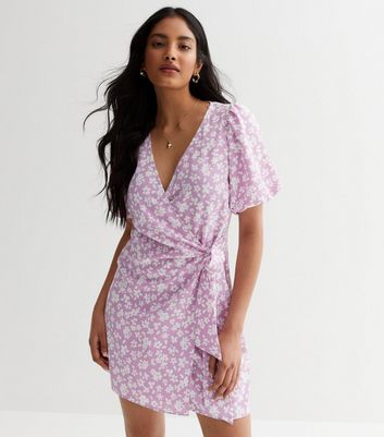 New look outlet floral wrap dress