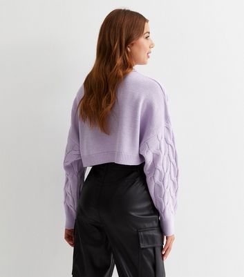 Lilac cropped outlet sweater