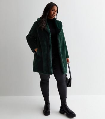 New look dark green coat hotsell