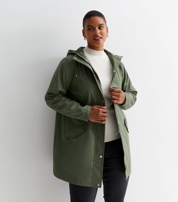 Khaki rain hot sale jacket women's