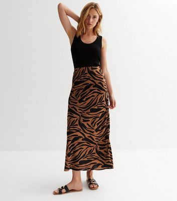 Leopard print maxi skirt new clearance look