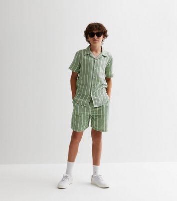 KIDS ONLY Green Stripe Drawstring Shorts New Look