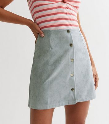 Mint green on sale button down skirt