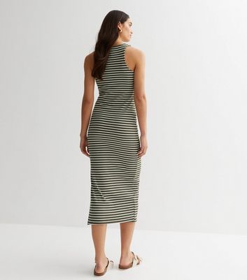 Green stripe best sale midi dress