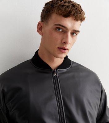 Mens leather bomber hot sale jacket sale