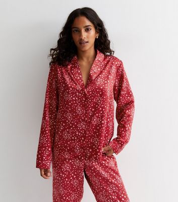 Satin discount heart pyjamas