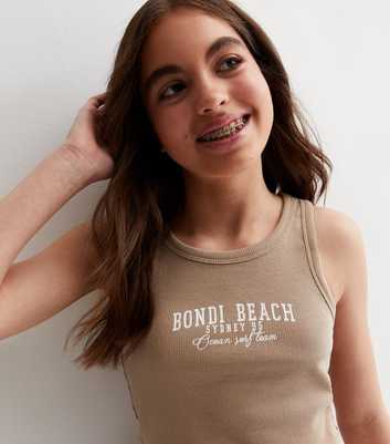 Girls Camel Bondi Beach Logo Vest