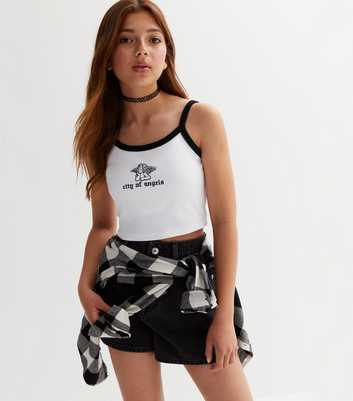 Girls White City of Angels Logo Cami