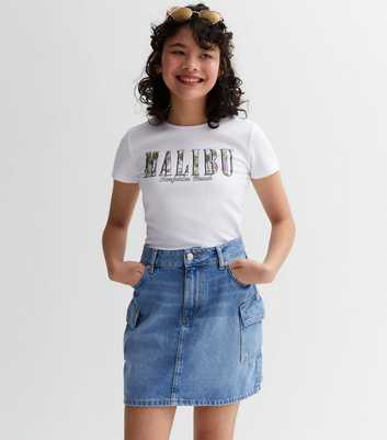 Girls White Malibu T-Shirt