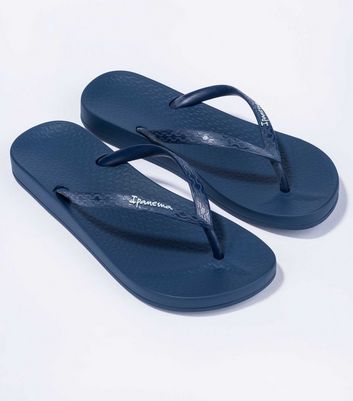 Womens navy blue flip on sale flops