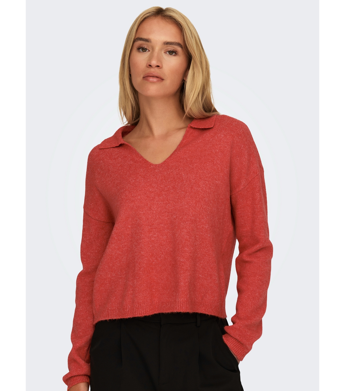 Women's Red Collared Knit Jumper JDY New Look