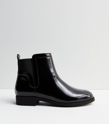 Patent leather cheap chelsea boots womens