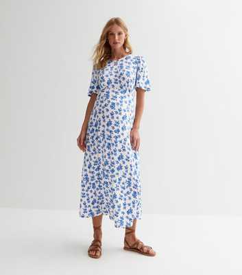 Maternity Off White Floral Midaxi Dress