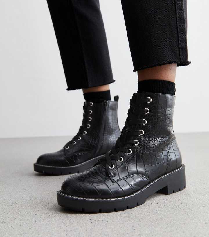 new look wide fit black boots