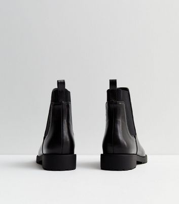 Black Leather-Look Chelsea Boots New Look