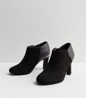 Black suedette metal heel best sale ankle boot