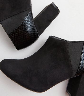 block heel suedette chelsea boots
