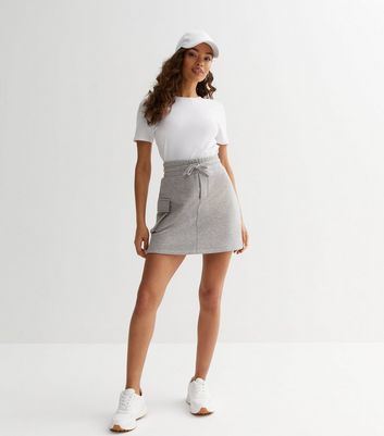 Grey jersey skirt clearance drawstring