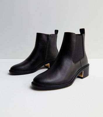 ルック New Look heeled chelsea boots in black レディース - ブーツ