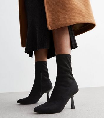 Black suede shop ankle boots stiletto