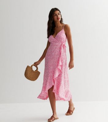 Strappy wrap midi outlet dress