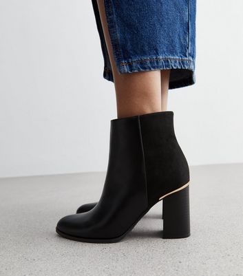 Girls Black Suedette Block Heel Ankle Boots | New Look