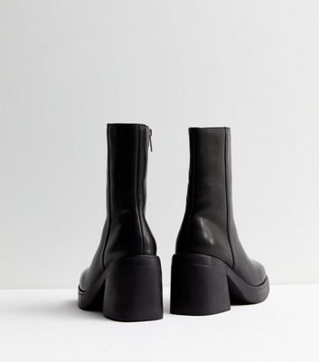 Military Round Toe Block Heel Lug Sole Lace Up Combat Boots - Black –  Trendy & Unique