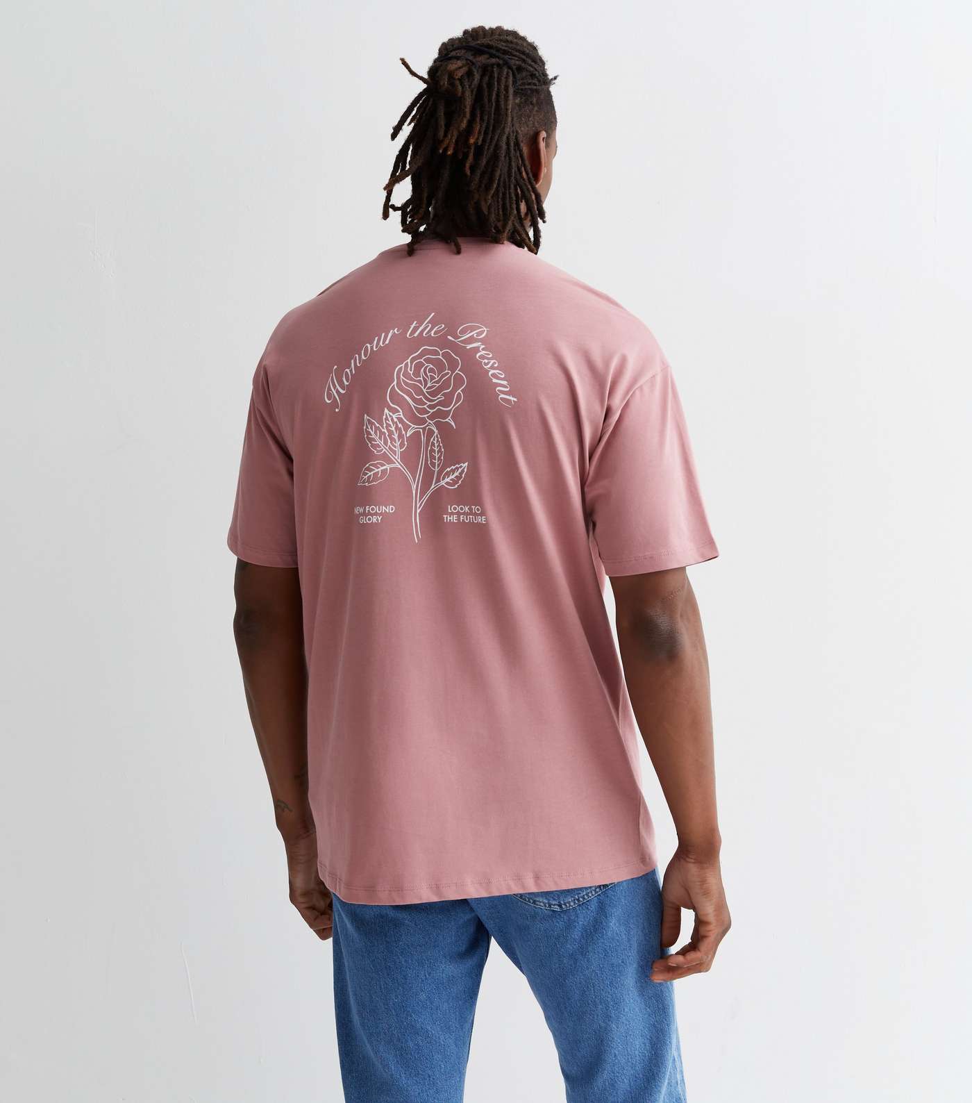 Pink Cotton Rose Embroidered Oversized T-Shirt Image 4