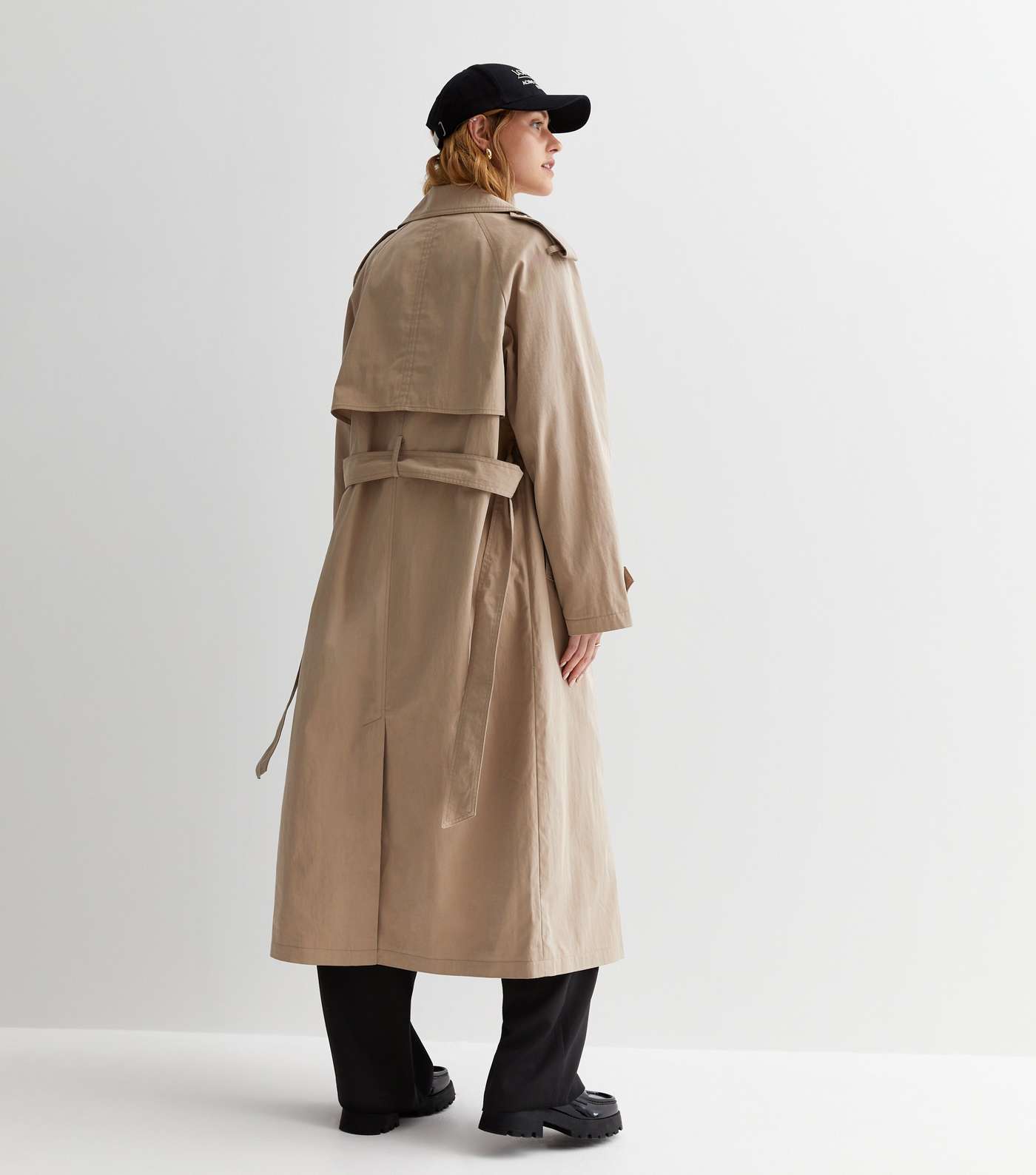 Stone Belted Longline Trench Coat Image 4