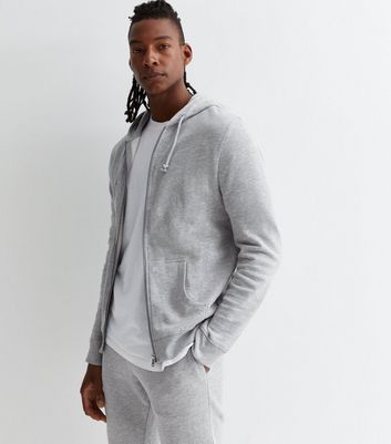 Mens grey best sale zip up hoodie