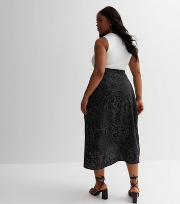 New look black discount polka dot skirt