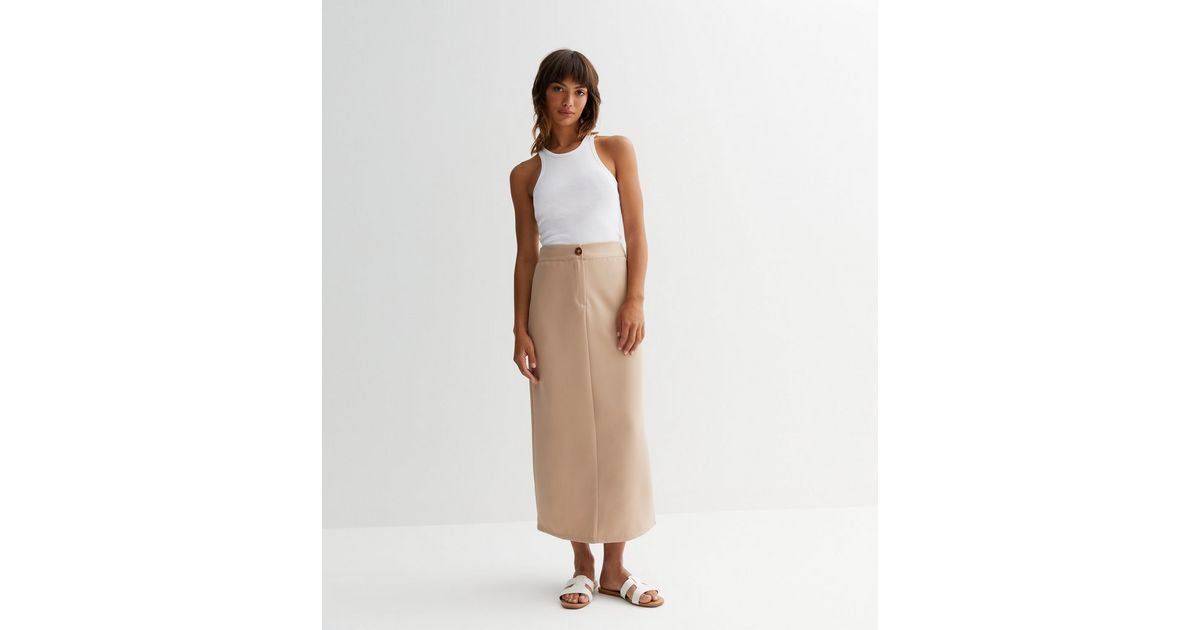 Urban Bliss Camel Tailored Maxi Skirt | New Look