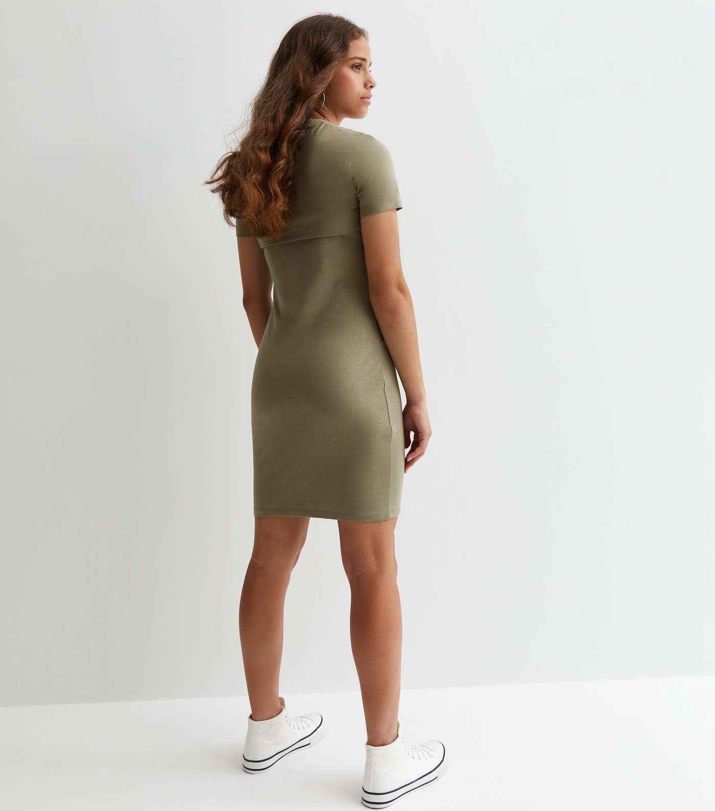 Girls Olive Crop 2 In 1 Mini Dress Image 4