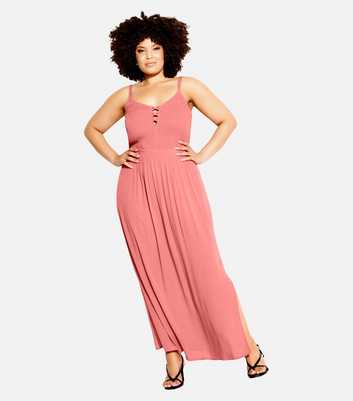 City Chic Curves Pink Strappy Maxi Dress