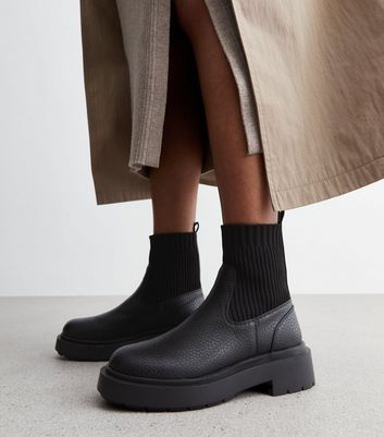 Black 2024 knit boots