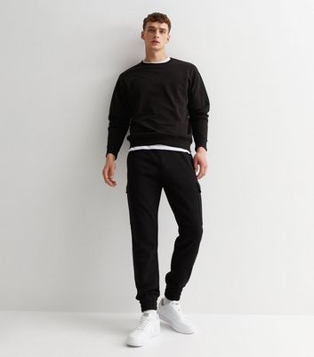 New look cheap black jogging bottoms