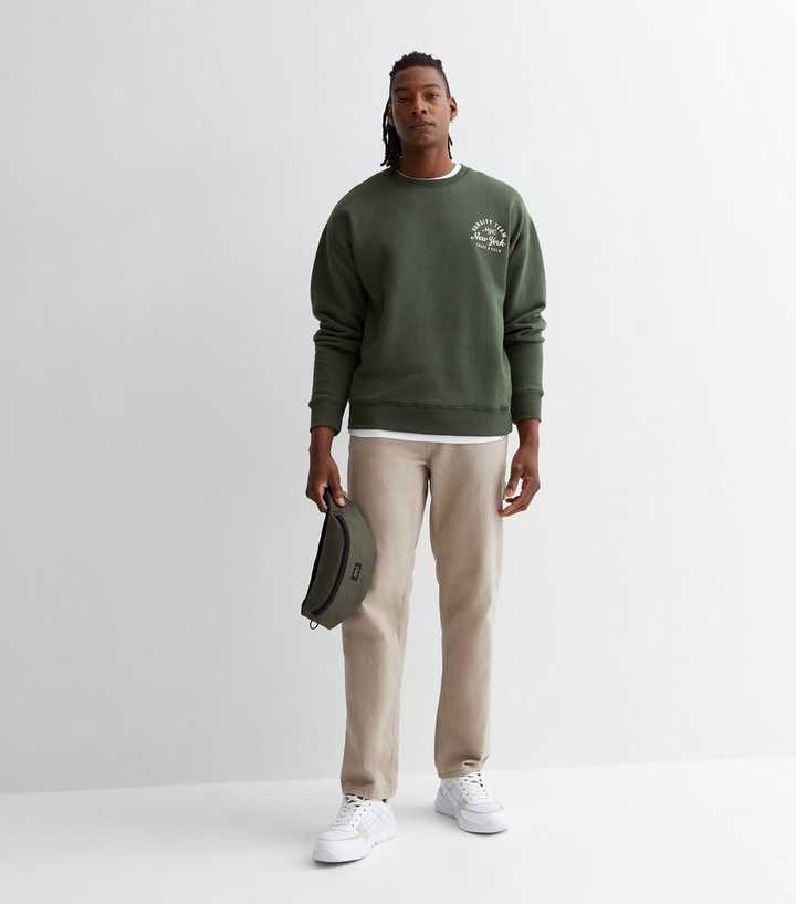 Oversized Fit Sweatshirt - Light khaki green - Men