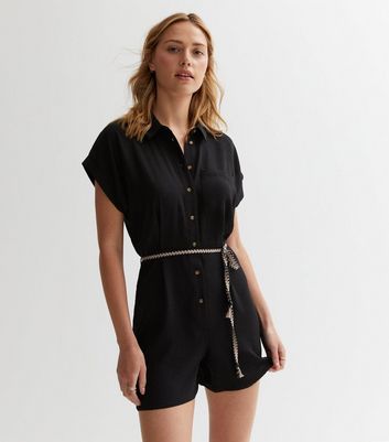 Black short playsuit on sale