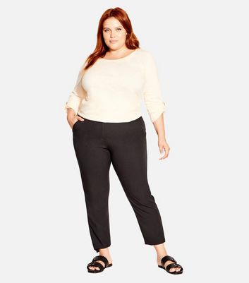 Evans Curves Black Tailored Trousers New Look