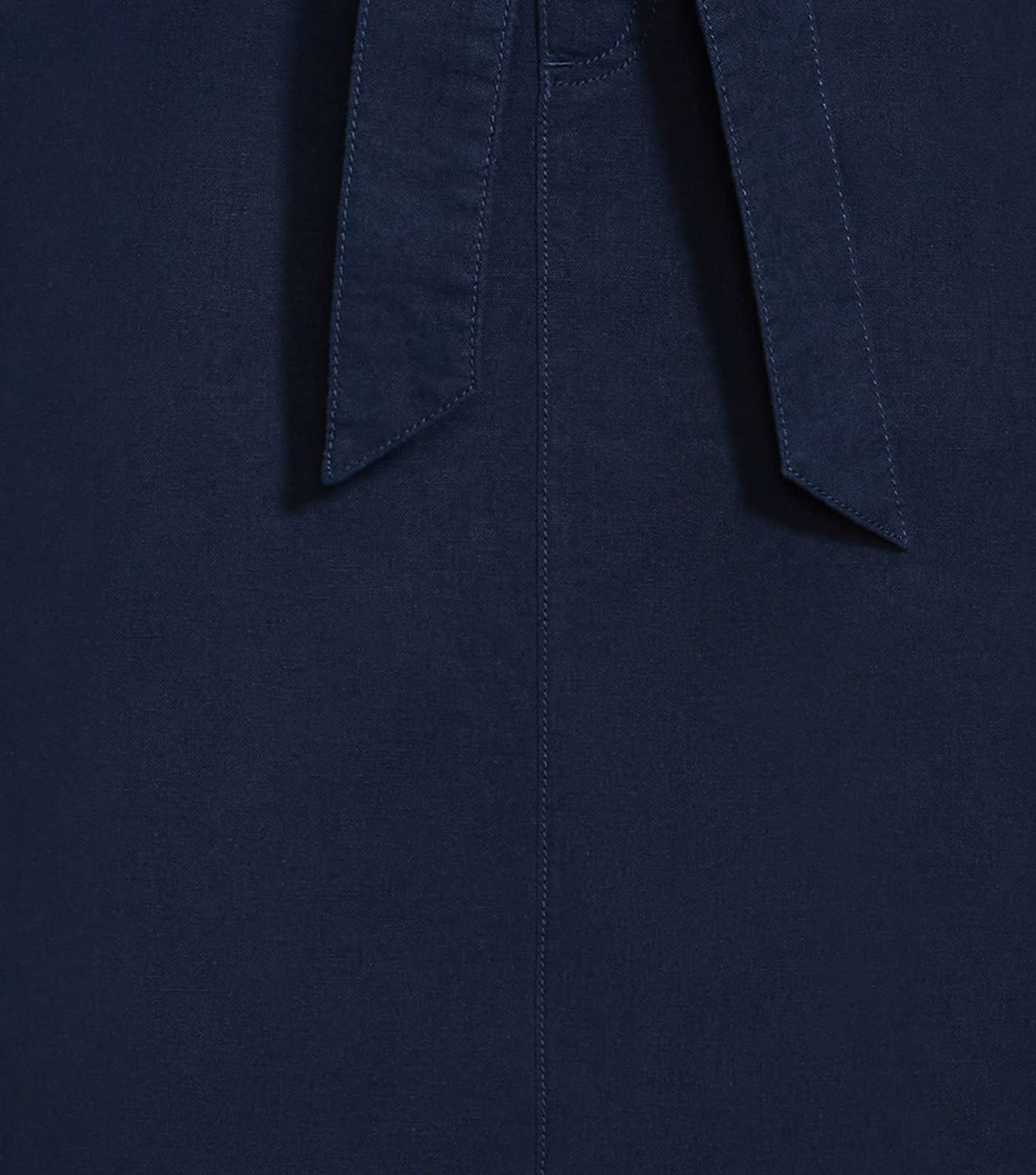 Evans Curves Navy Linen Blend Midi Skirt Image 4