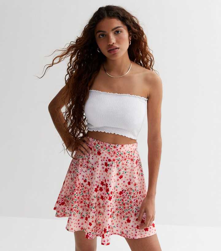 Petite Pink Ditsy Floral Mini Skirt