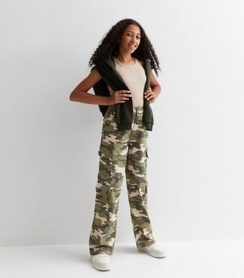 Girls camo shop cargo trousers